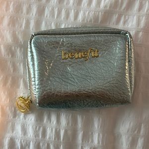 Benefit Cosmetics metallic mini makeup/cosmetic pouch